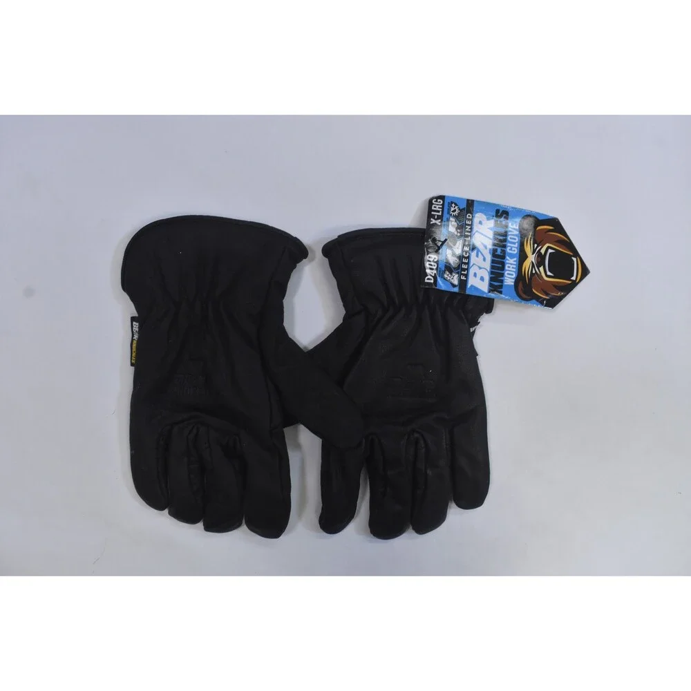 Bear Knuckles D409 Fleece Lined Leather Work Gloves XL Black Water Resistant